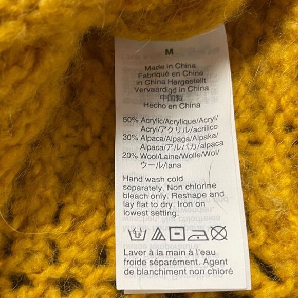 Madewell Windemere Pointelle Pullover Sweater. Alpaca wool blend yellow golden - Picture 13 of 16